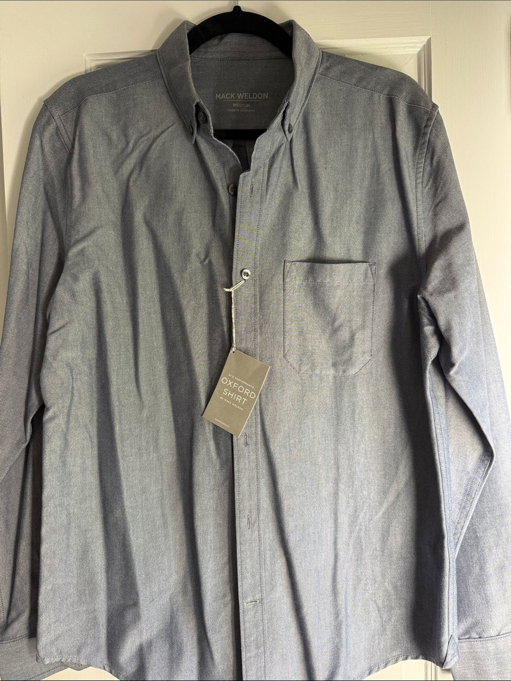 Mack Weldon Men's Oxford Shirt Jacket in Light Blue M
